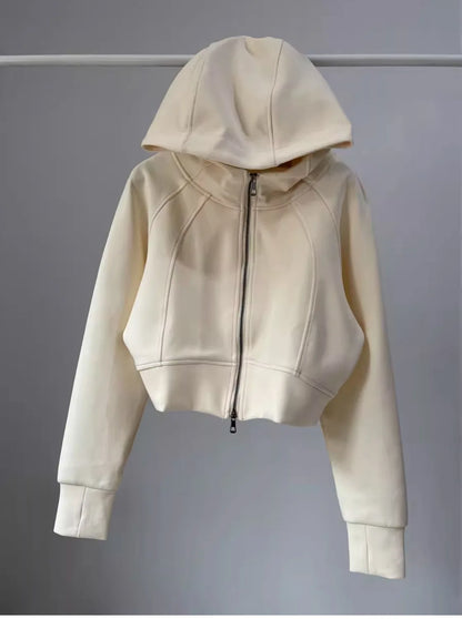 One Body Essential Cropped Zip Hoodie