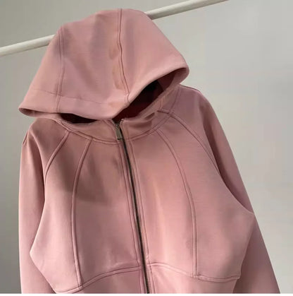 One Body Essential Cropped Zip Hoodie