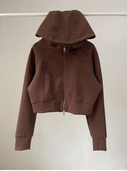One Body Essential Cropped Zip Hoodie
