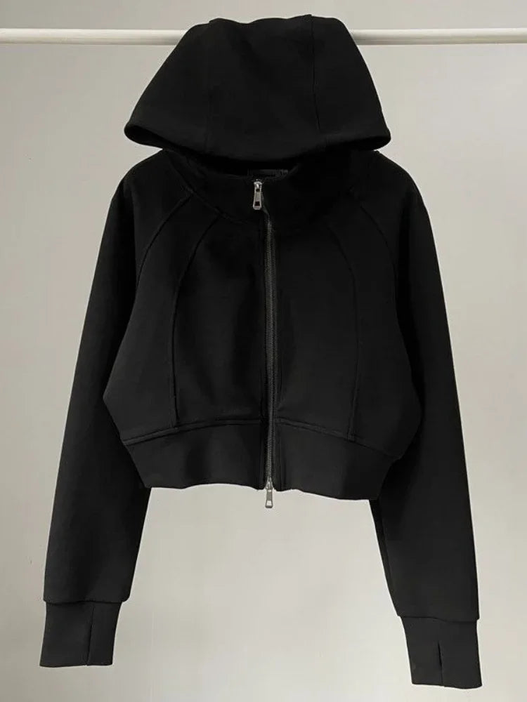 One Body Essential Cropped Zip Hoodie