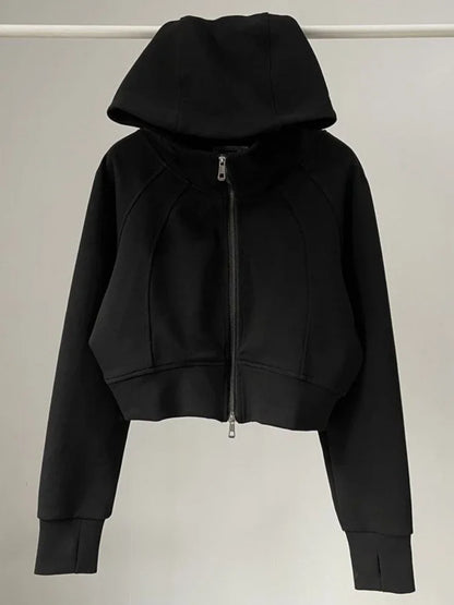 One Body Essential Cropped Zip Hoodie