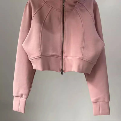 One Body Essential Cropped Zip Hoodie