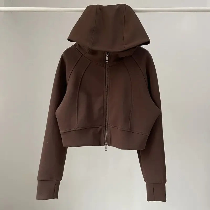 One Body Essential Cropped Zip Hoodie