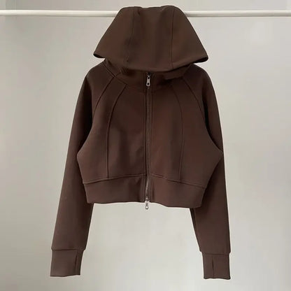 One Body Essential Cropped Zip Hoodie