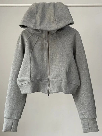 One Body Essential Cropped Zip Hoodie