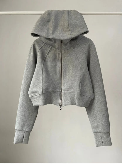 One Body Essential Cropped Zip Hoodie