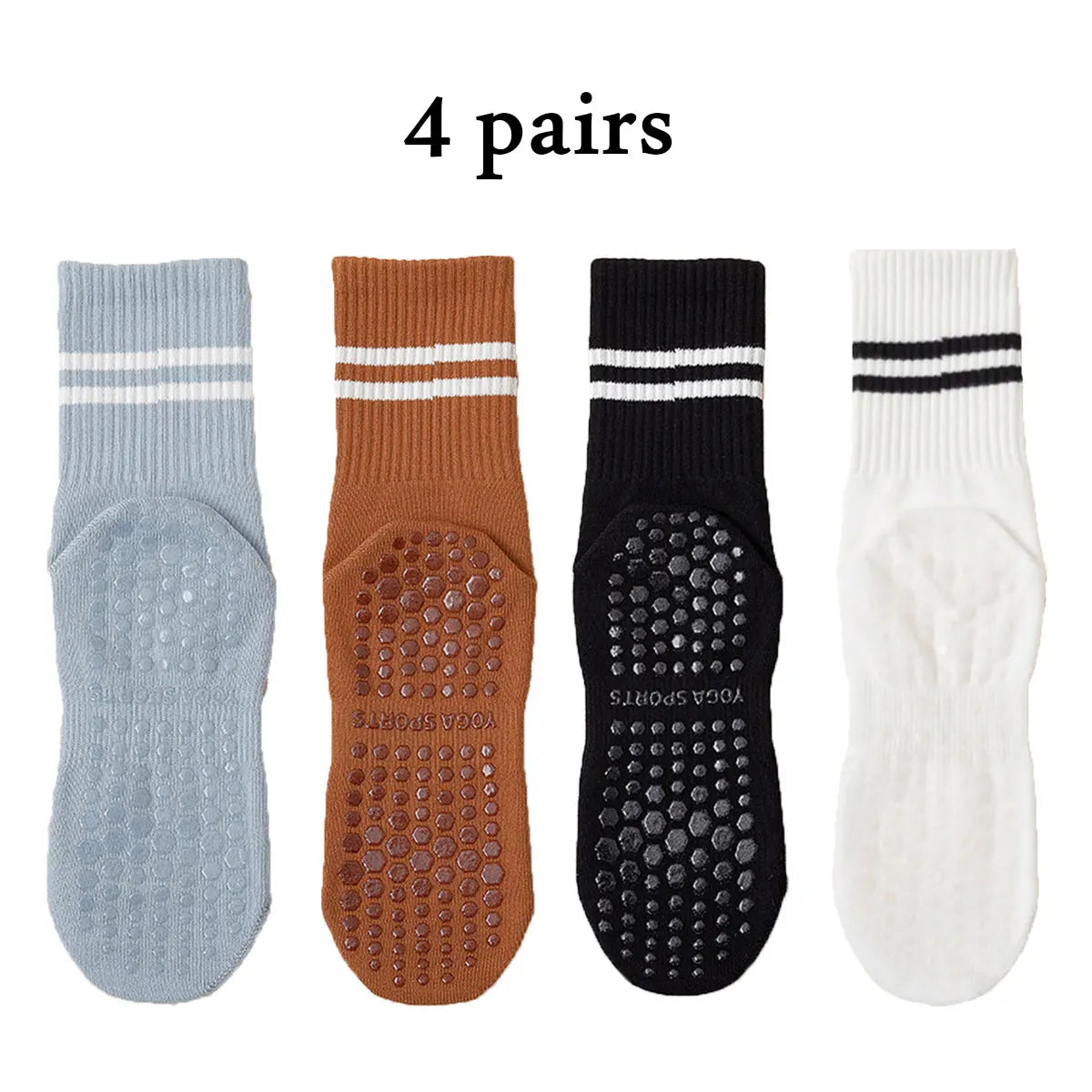 One Body GripFlow Pilates Socks (4-Pack)