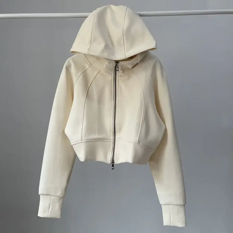 One Body Essential Cropped Zip Hoodie