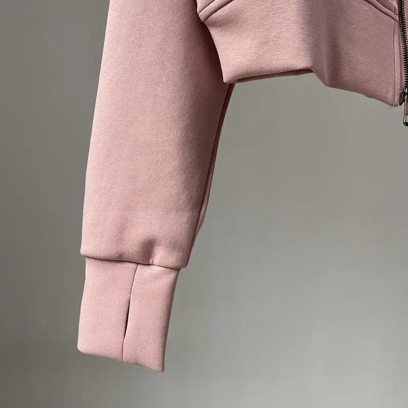 One Body Essential Cropped Zip Hoodie