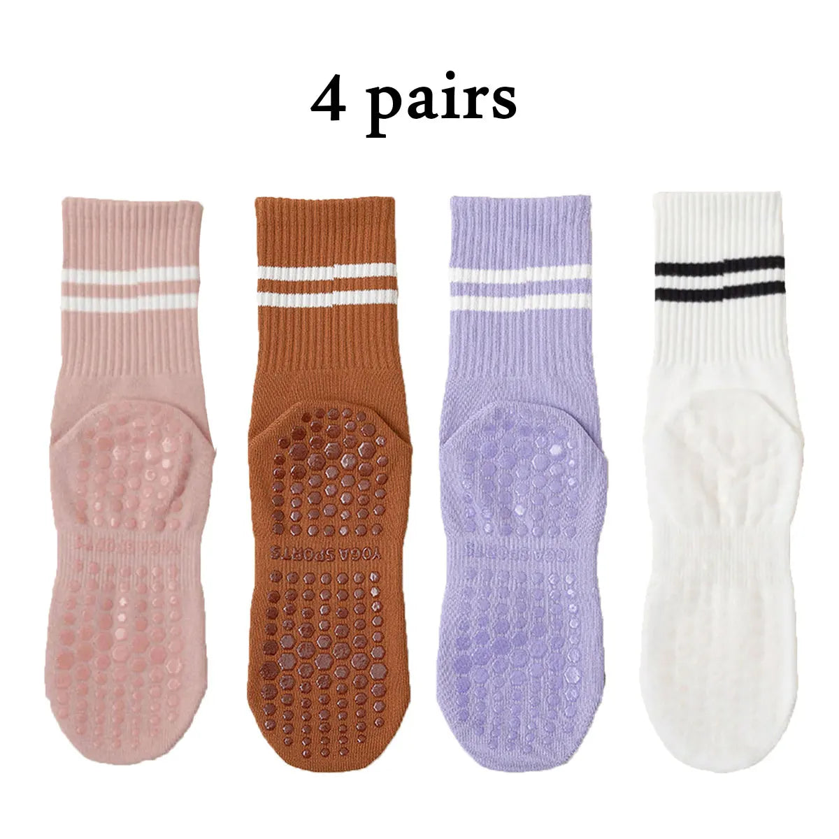 One Body GripFlow Pilates Socks (4-Pack)