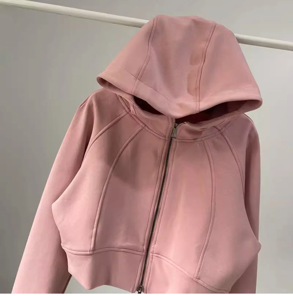 One Body Essential Cropped Zip Hoodie