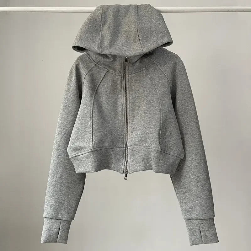 One Body Essential Cropped Zip Hoodie