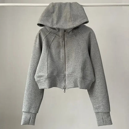 One Body Essential Cropped Zip Hoodie