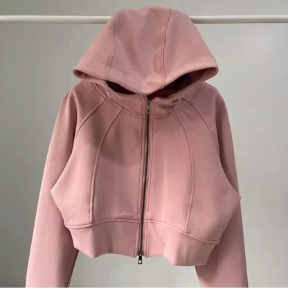One Body Essential Cropped Zip Hoodie