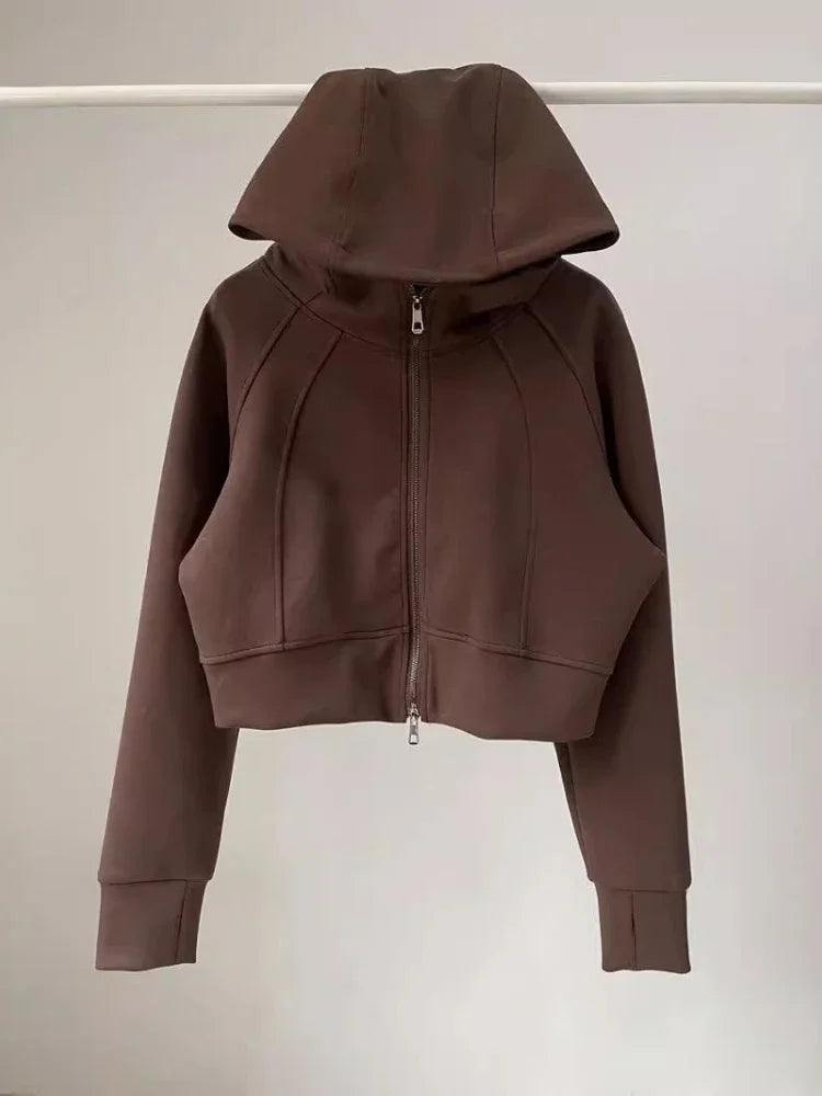 One Body Essential Cropped Zip Hoodie