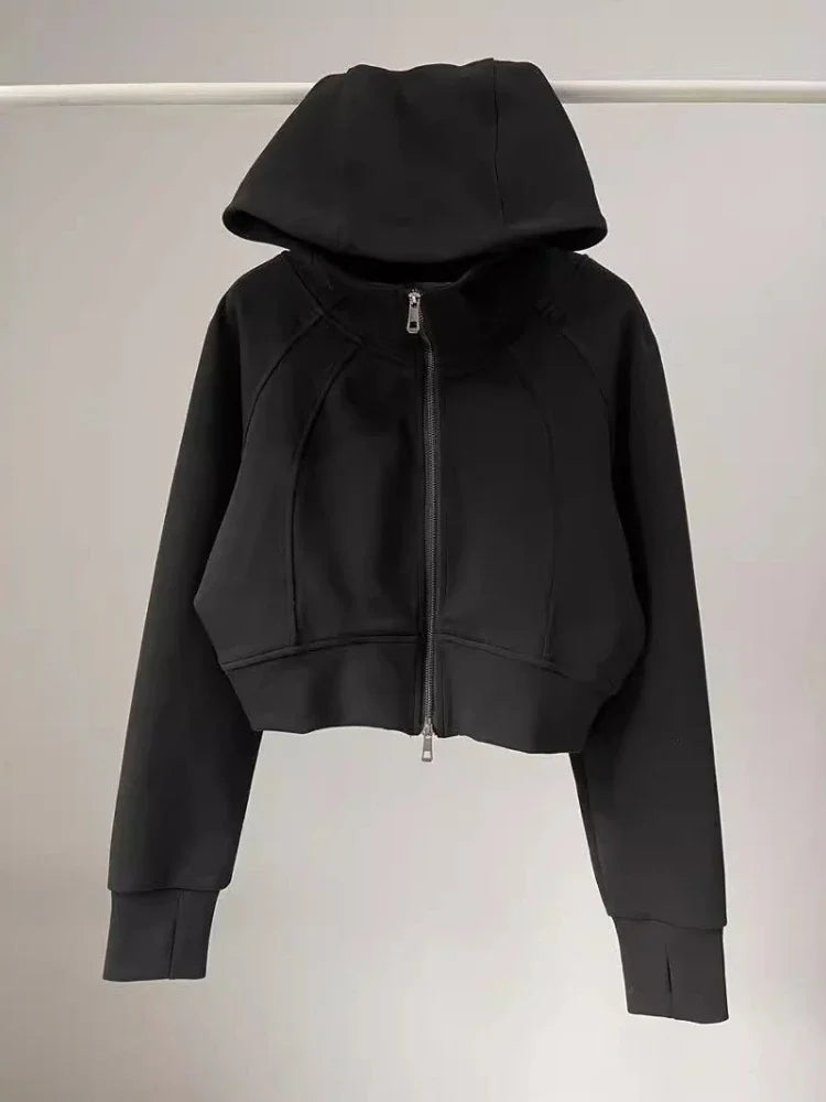 One Body Essential Cropped Zip Hoodie