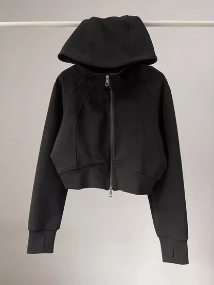One Body Essential Cropped Zip Hoodie