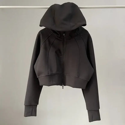 One Body Essential Cropped Zip Hoodie