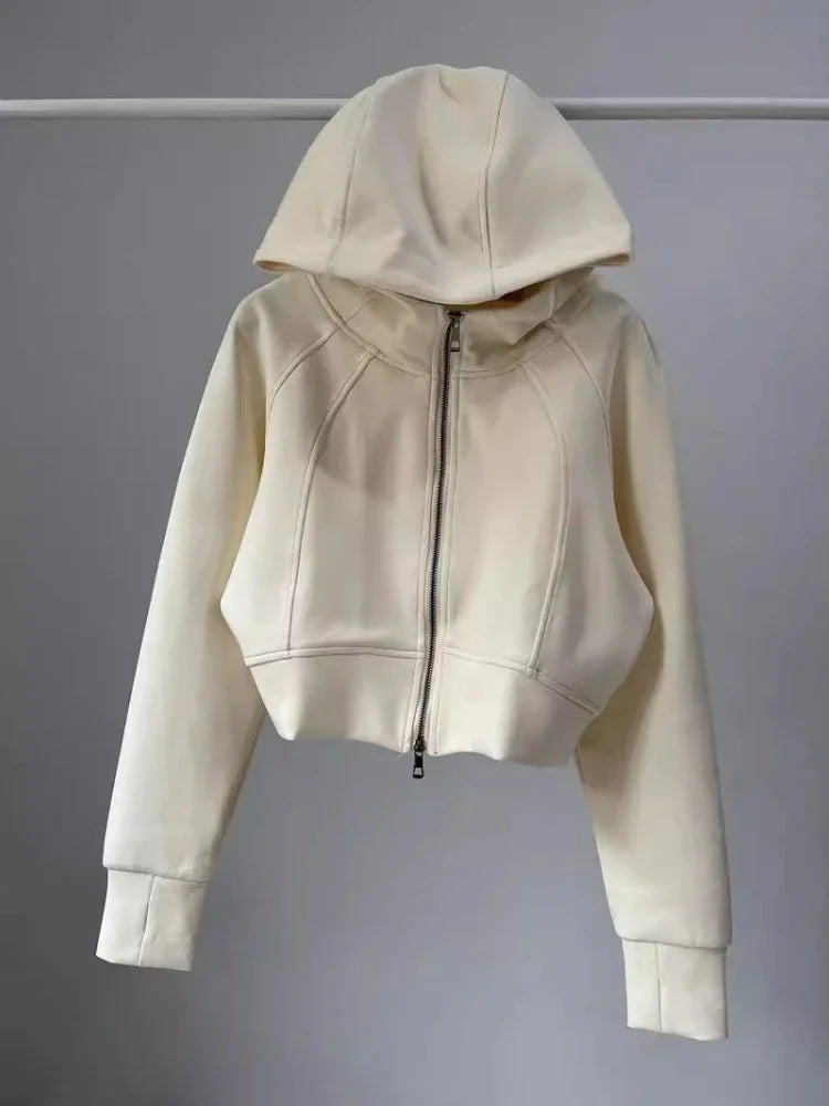 One Body Essential Cropped Zip Hoodie