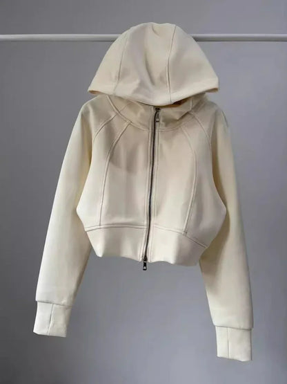 One Body Essential Cropped Zip Hoodie