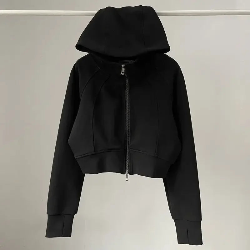 One Body Essential Cropped Zip Hoodie