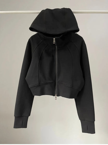 One Body Essential Cropped Zip Hoodie