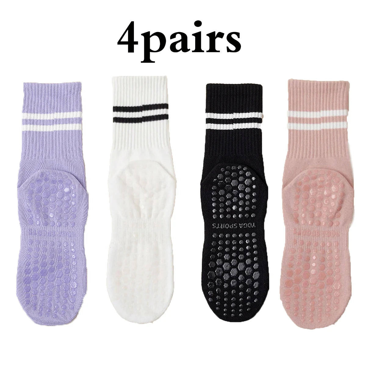 One Body GripFlow Pilates Socks (4-Pack)