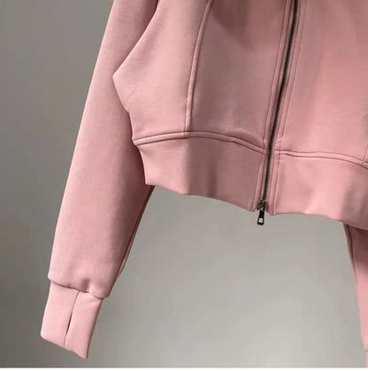 One Body Essential Cropped Zip Hoodie